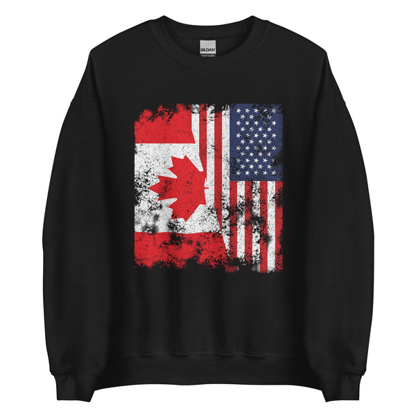 Canada USA Flag - Half American Sweatshirt