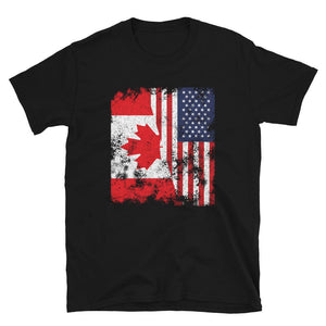 Canada USA Flag - Half American T-Shirt