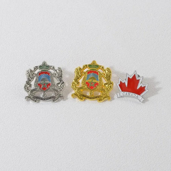 Canada and Morocco Flag Lapel Pin - Enamel Pin Flag