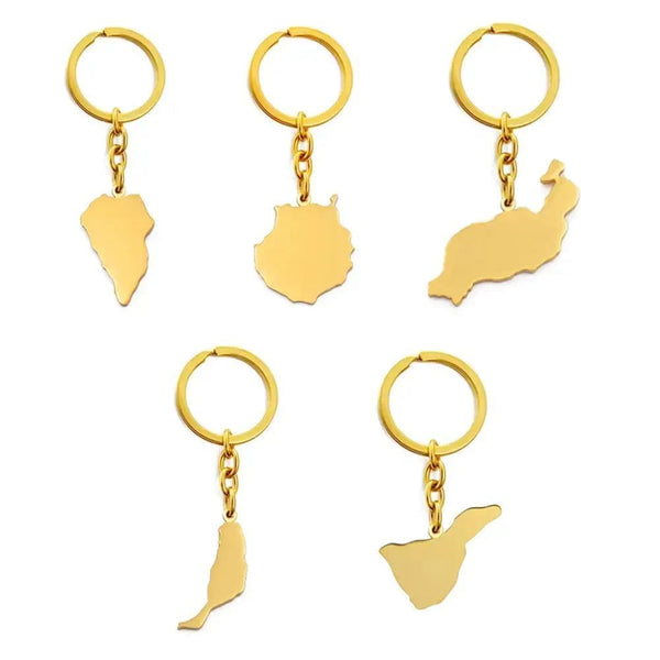Canary Islands Map Keychain Collection