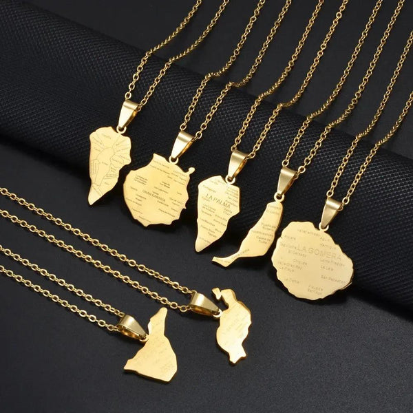 Canary Islands Map Necklace Collection