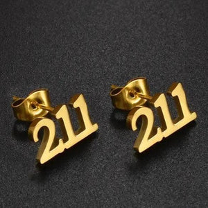 Canary Islands, Nigeria, Ghana, Congo, Sudan, Jamaica, Haiti Area Code Stud Earrings