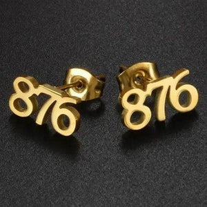 Canary Islands, Nigeria, Ghana, Congo, Sudan, Jamaica, Haiti Area Code Stud Earrings