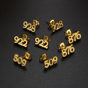 Canary Islands, Nigeria, Ghana, Congo, Sudan, Jamaica, Haiti Area Code Stud Earrings