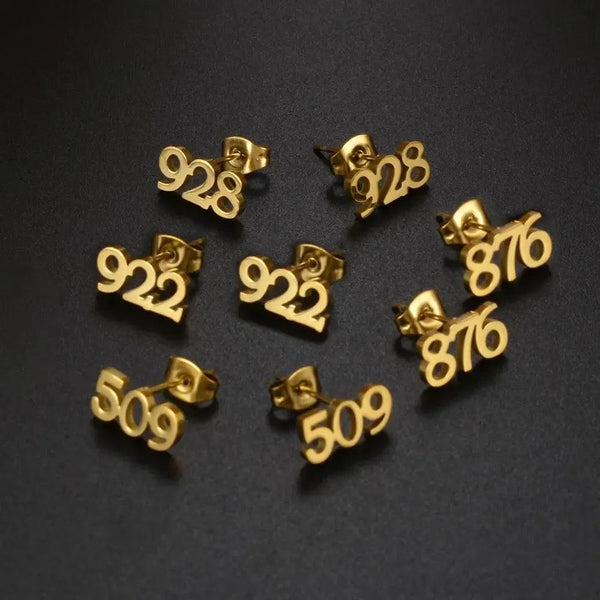Canary Islands, Nigeria, Ghana, Congo, Sudan, Jamaica, Haiti Area Code Stud Earrings