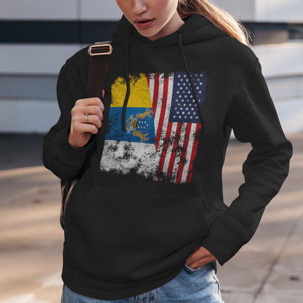 Canary Islands USA Flag Hoodie