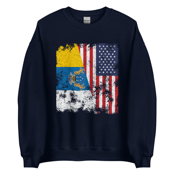 Canary Islands USA Flag Sweatshirt