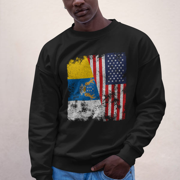 Canary Islands USA Flag Sweatshirt