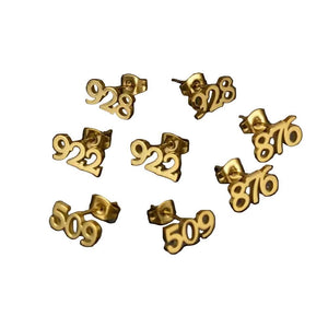 Canary Islands, Nigeria, Ghana, Congo, Sudan, Jamaica, Haiti Area Code Stud Earrings