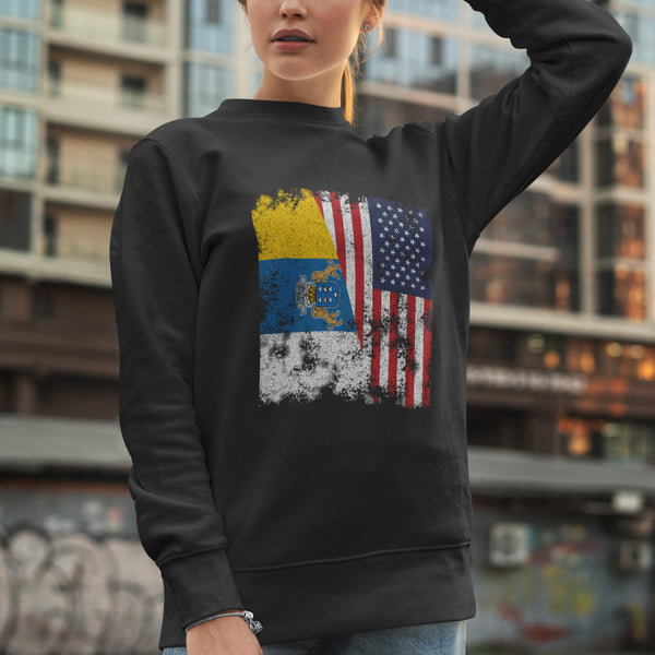 Canary Islands USA Flag Sweatshirt