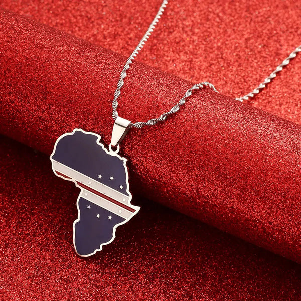 Cape Verde Flag Map Necklace