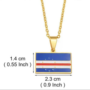 Cape Verde, Trinidad and Tobago, Kurdistan Flag Necklace