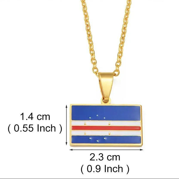 Cape Verde, Trinidad and Tobago, Kurdistan Flag Necklace
