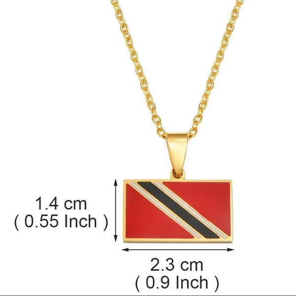 Cape Verde, Trinidad and Tobago, Kurdistan Flag Necklace