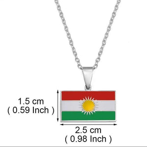 Cape Verde, Trinidad and Tobago, Kurdistan Flag Necklace