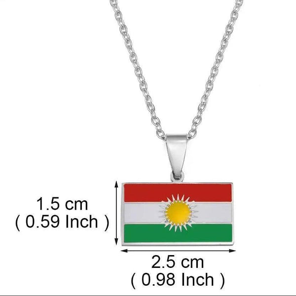 Cape Verde, Trinidad and Tobago, Kurdistan Flag Necklace