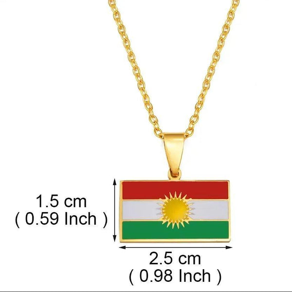 Cape Verde, Trinidad and Tobago, Kurdistan Flag Necklace