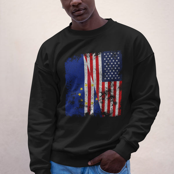 Cape Verde USA Flag - Half American Sweatshirt
