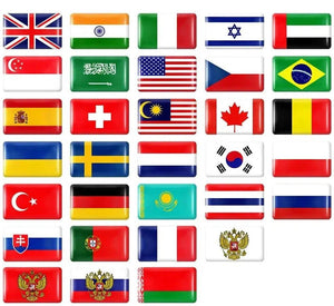 Car Flag Sticker Collection - 3D Epoxy - 10Pcs