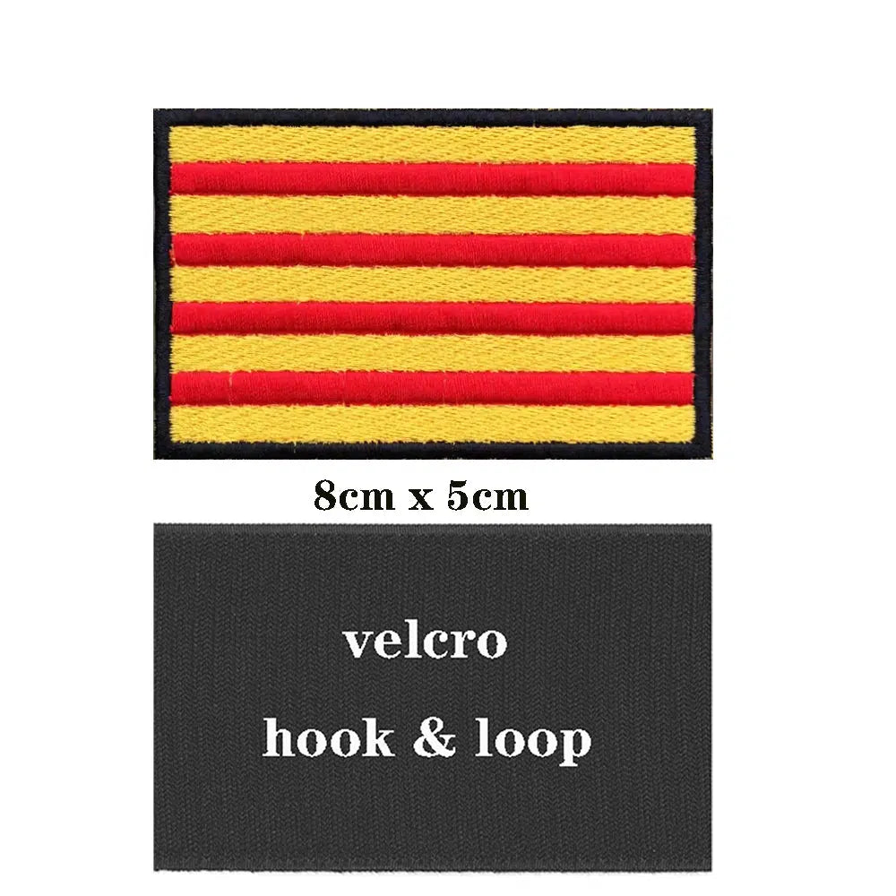 Catalonia Flag Patch - Iron On/Hook & Loop Patch