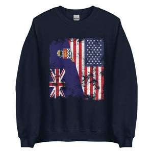 Cayman Islands USA Flag - Half American Sweatshirt