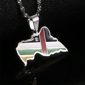 Central Africa Flag Map Necklace