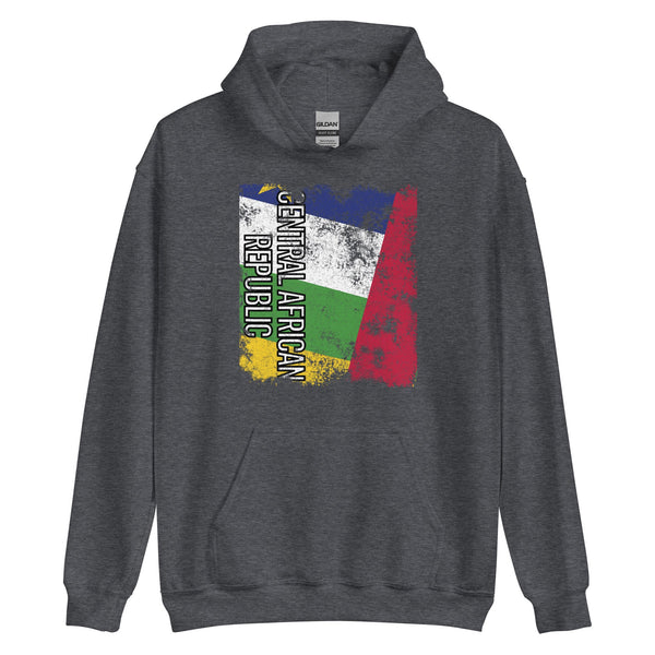 Central African Republic Flag - Distressed Flag Hoodie