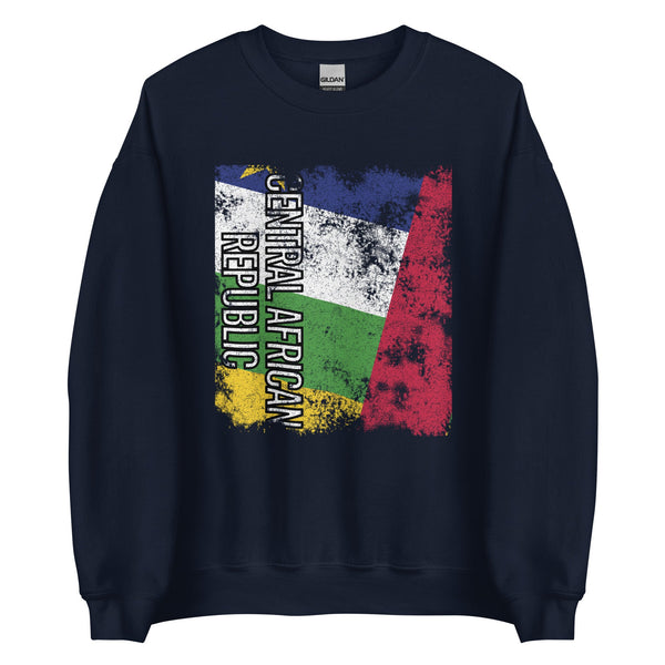 Central African Republic Flag - Distressed Flag Sweatshirt