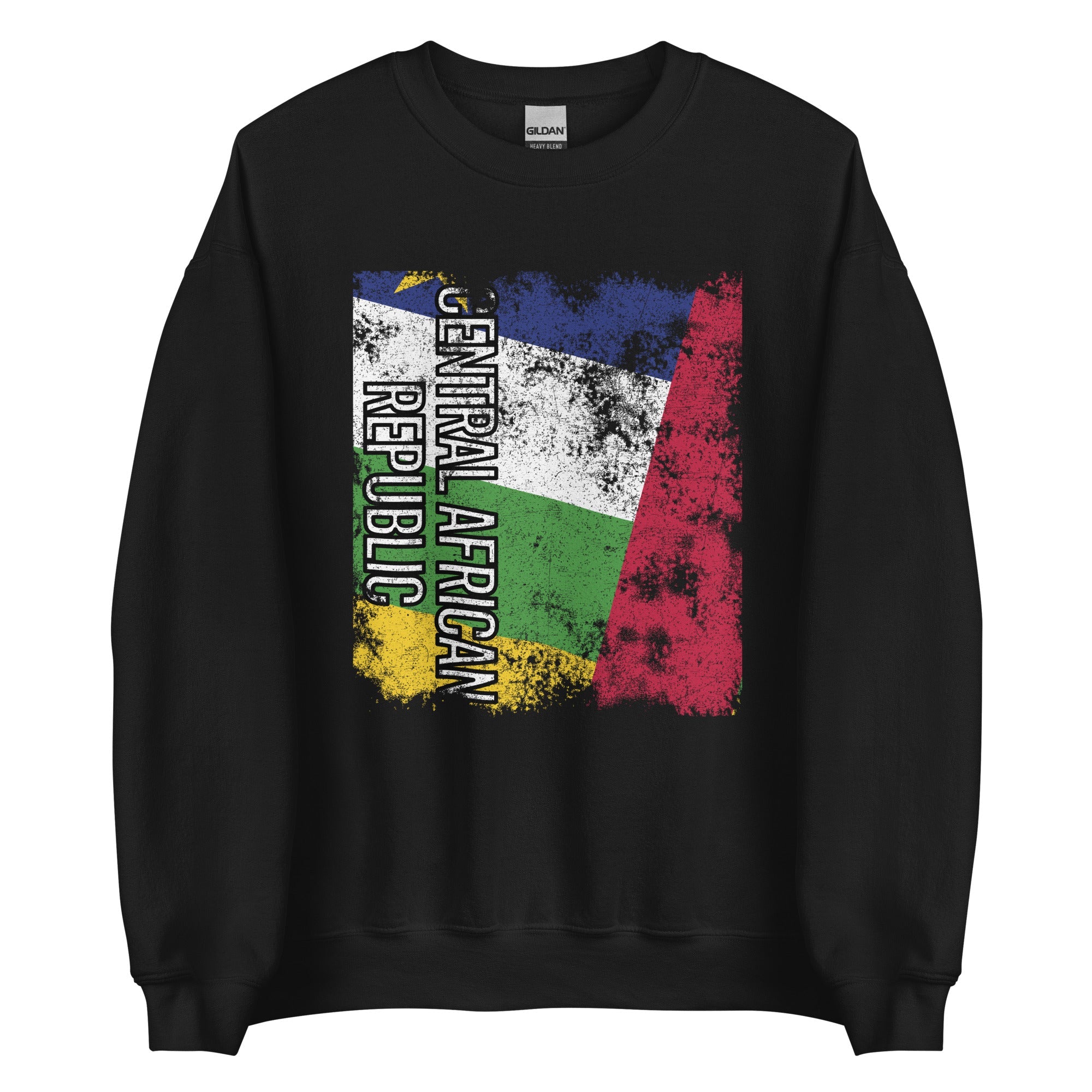 Central African Republic Flag - Distressed Flag Sweatshirt