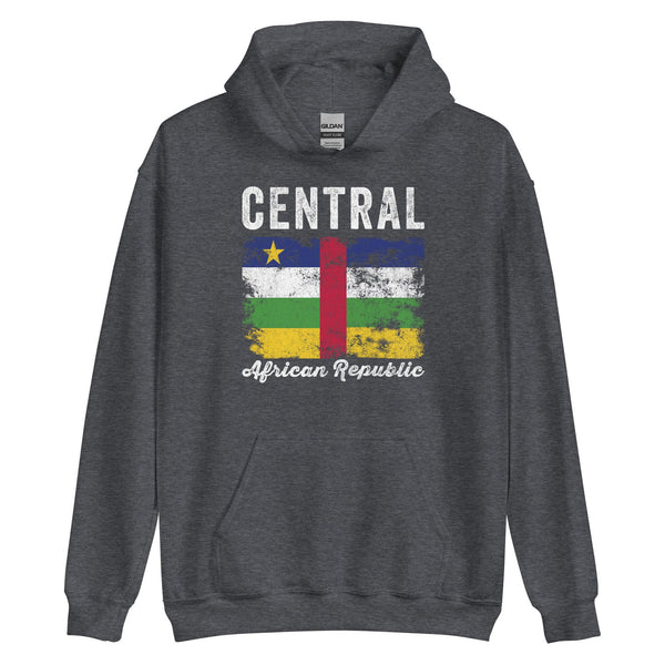 Central African Republic Flag Distressed Hoodie