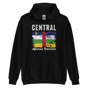 Central African Republic Flag Distressed Hoodie