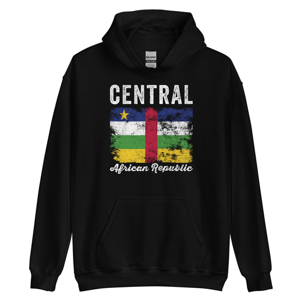 Central African Republic Flag Distressed Hoodie