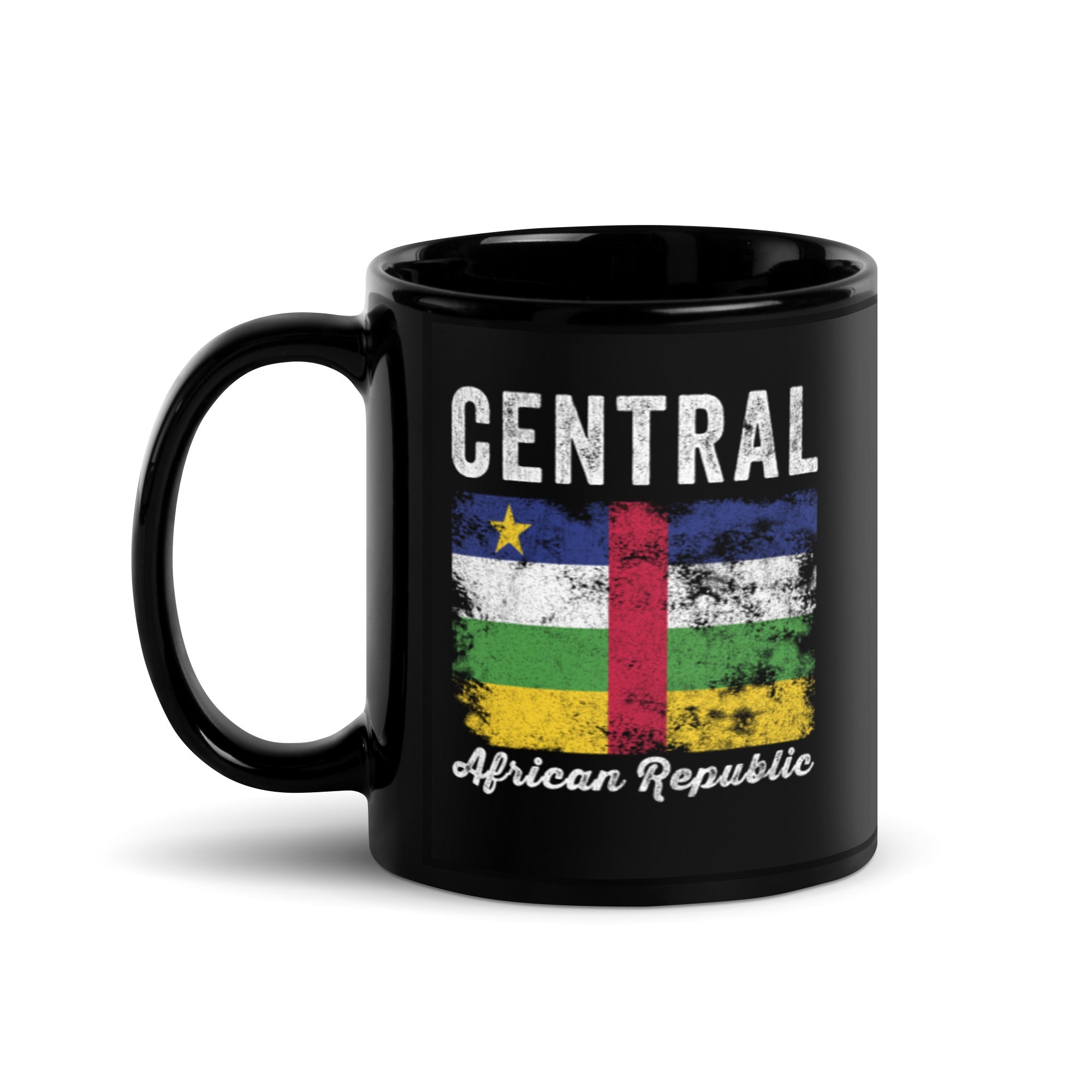 Central African Republic Flag Distressed Mug