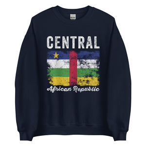 Central African Republic Flag Distressed Sweatshirt