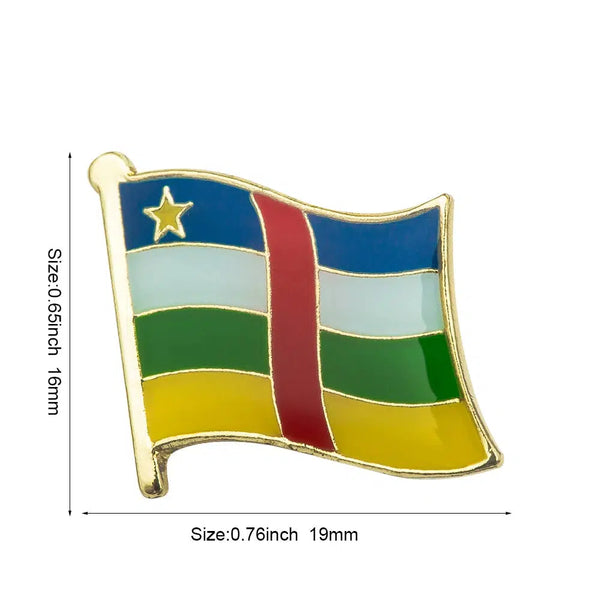 Central African Republic Flag Lapel Pin - Enamel Pin Flag