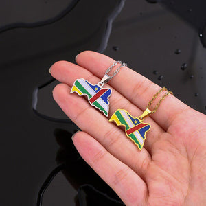 Central African Republic Flag Map Necklace