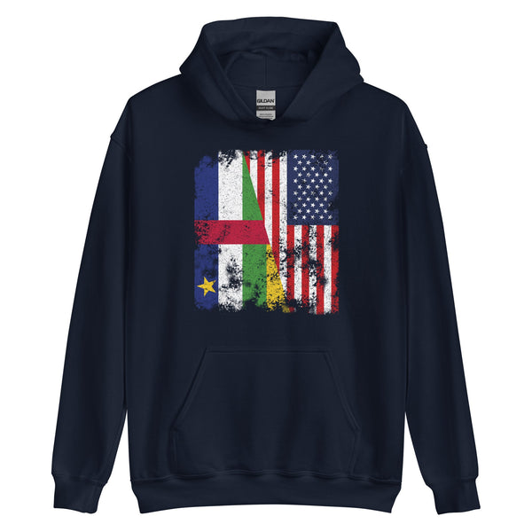 Central African Republic USA Flag Hoodie