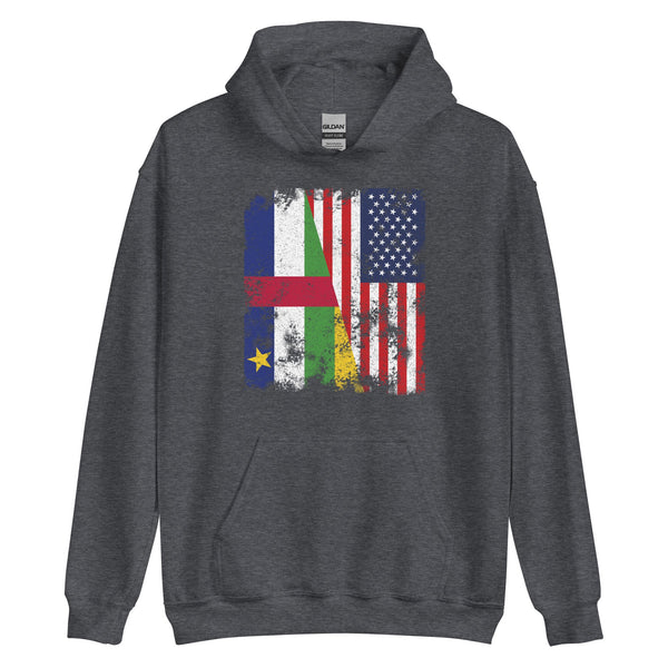 Central African Republic USA Flag Hoodie