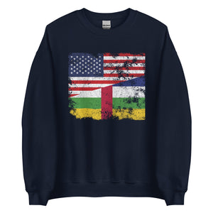 Central African Republic USA Flag Sweatshirt