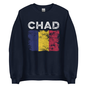 Chad Flag Distressed - Chadian Flag Sweatshirt