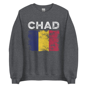 Chad Flag Distressed - Chadian Flag Sweatshirt