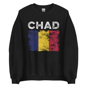 Chad Flag Distressed - Chadian Flag Sweatshirt