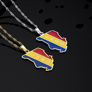 Chad Flag Map Necklace