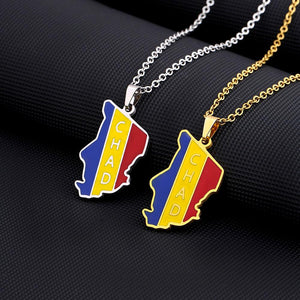 Chad Flag Map Necklace