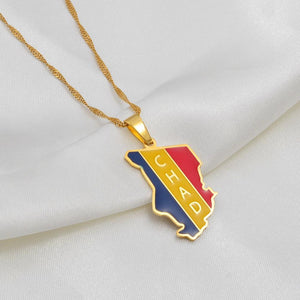 Chad Flag Map Necklace