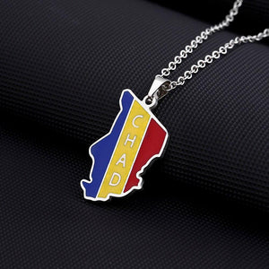 Chad Flag Map Necklace