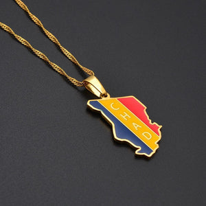 Chad Flag Map Necklace