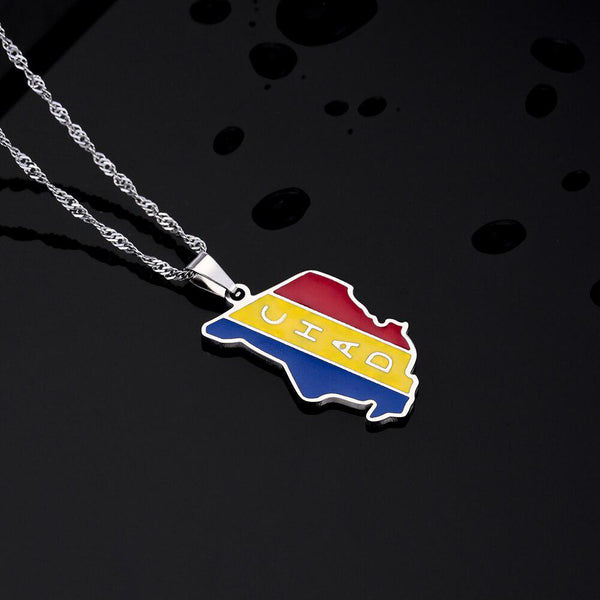 Chad Flag Map Necklace