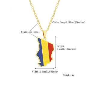 Chad Flag Map Necklace