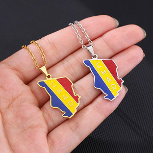 Chad Flag Map Necklace